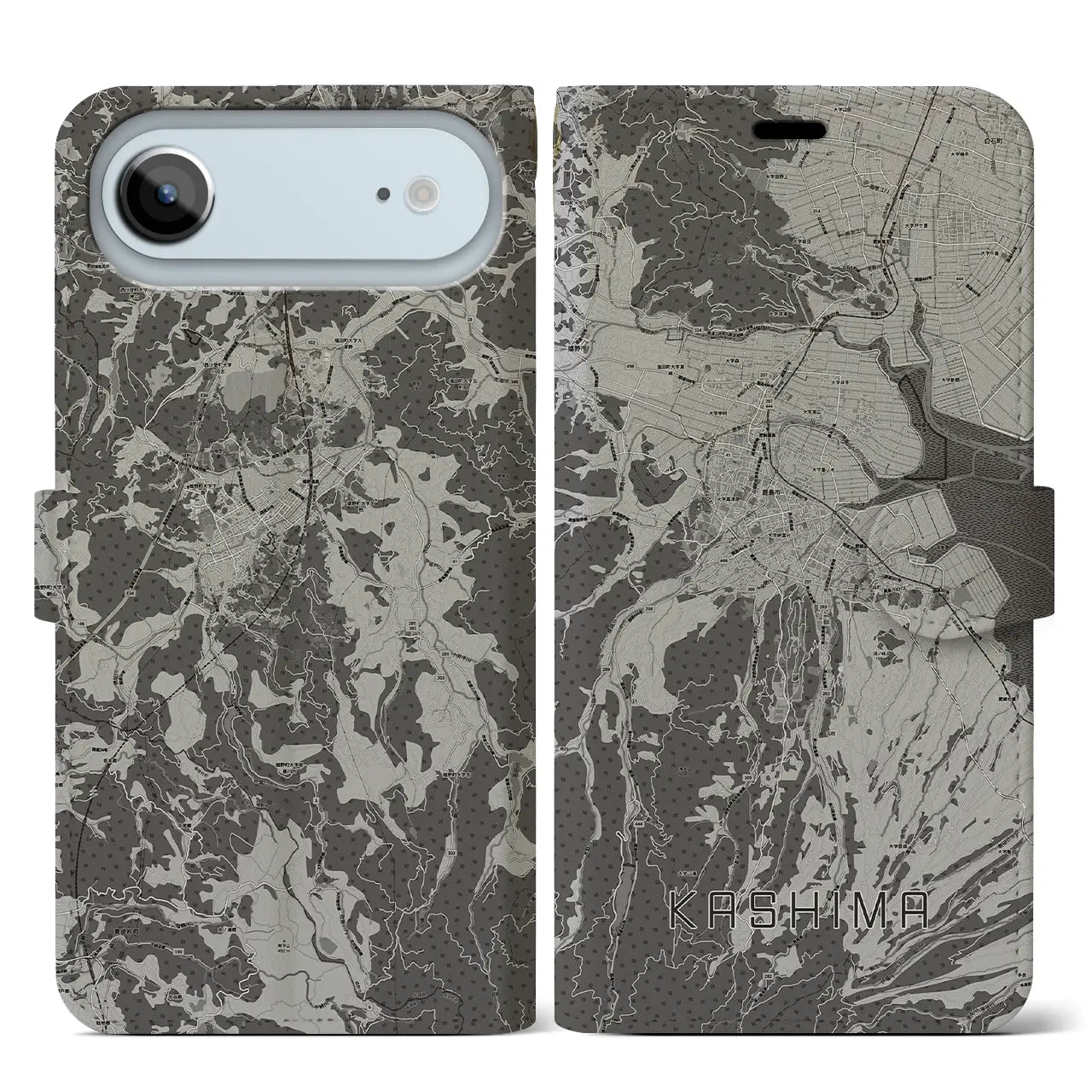 【鹿島（佐賀県）】地図柄iPhoneケース（手帳タイプ）