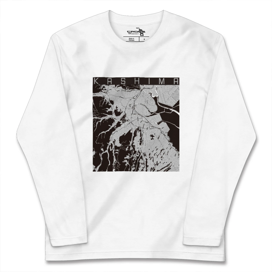 【鹿島(佐賀県)(佐賀県)】地図柄ロングスリーブTシャツ