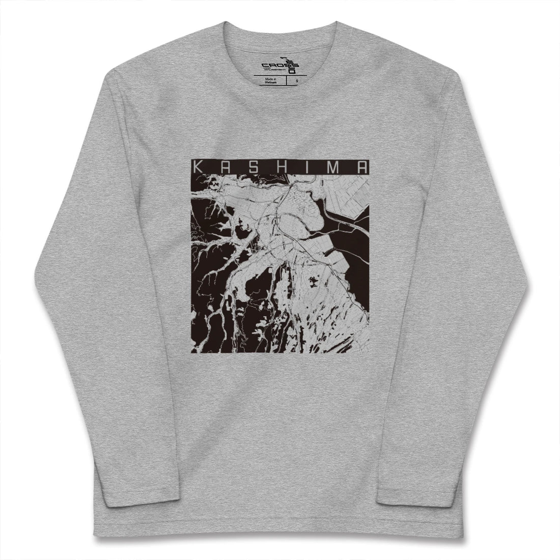 【鹿島（佐賀県）（佐賀県）】地図柄ロングスリーブTシャツ