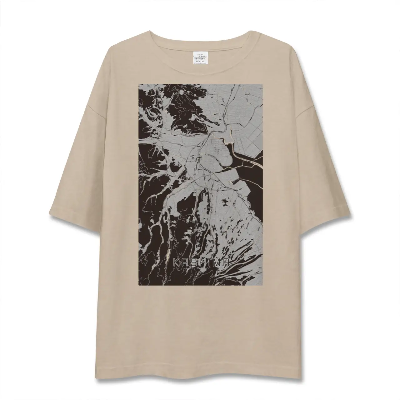 【鹿島（佐賀県）（佐賀県）】地図柄ビッグシルエットTシャツ