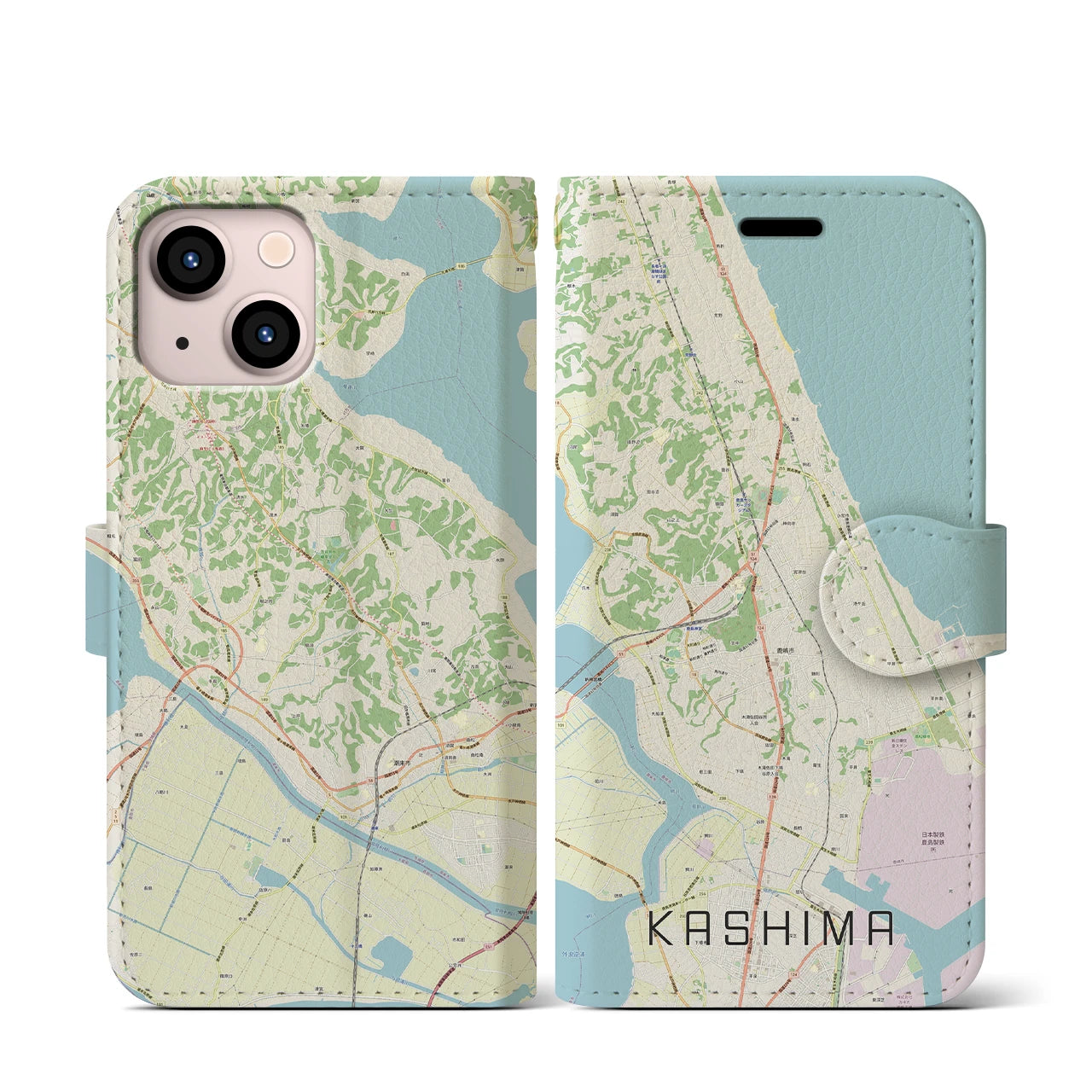 【鹿島(茨城県)】地図柄iPhoneケース(手帳タイプ)