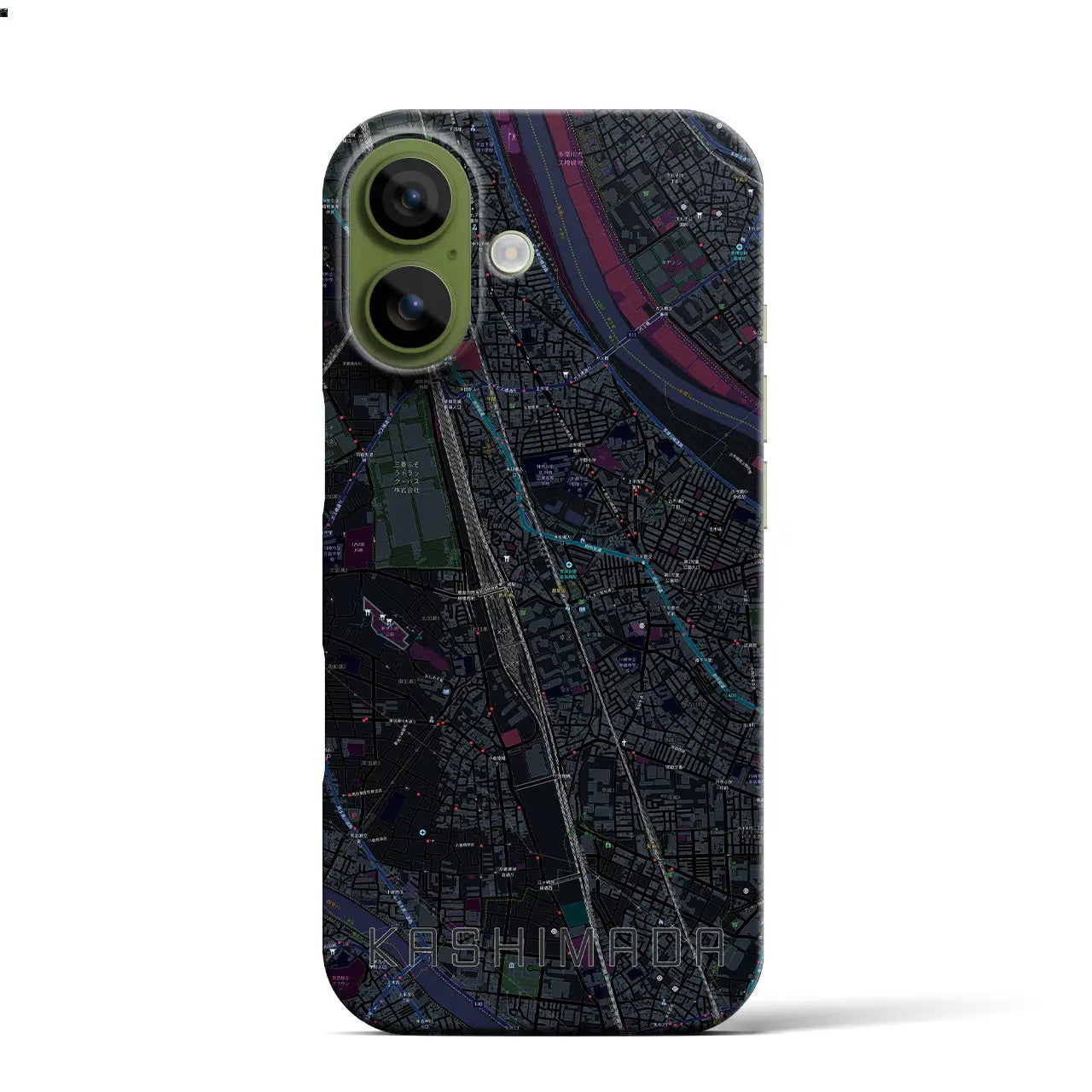 【鹿島田（神奈川県）】地図柄iPhoneケース（バックカバータイプ）