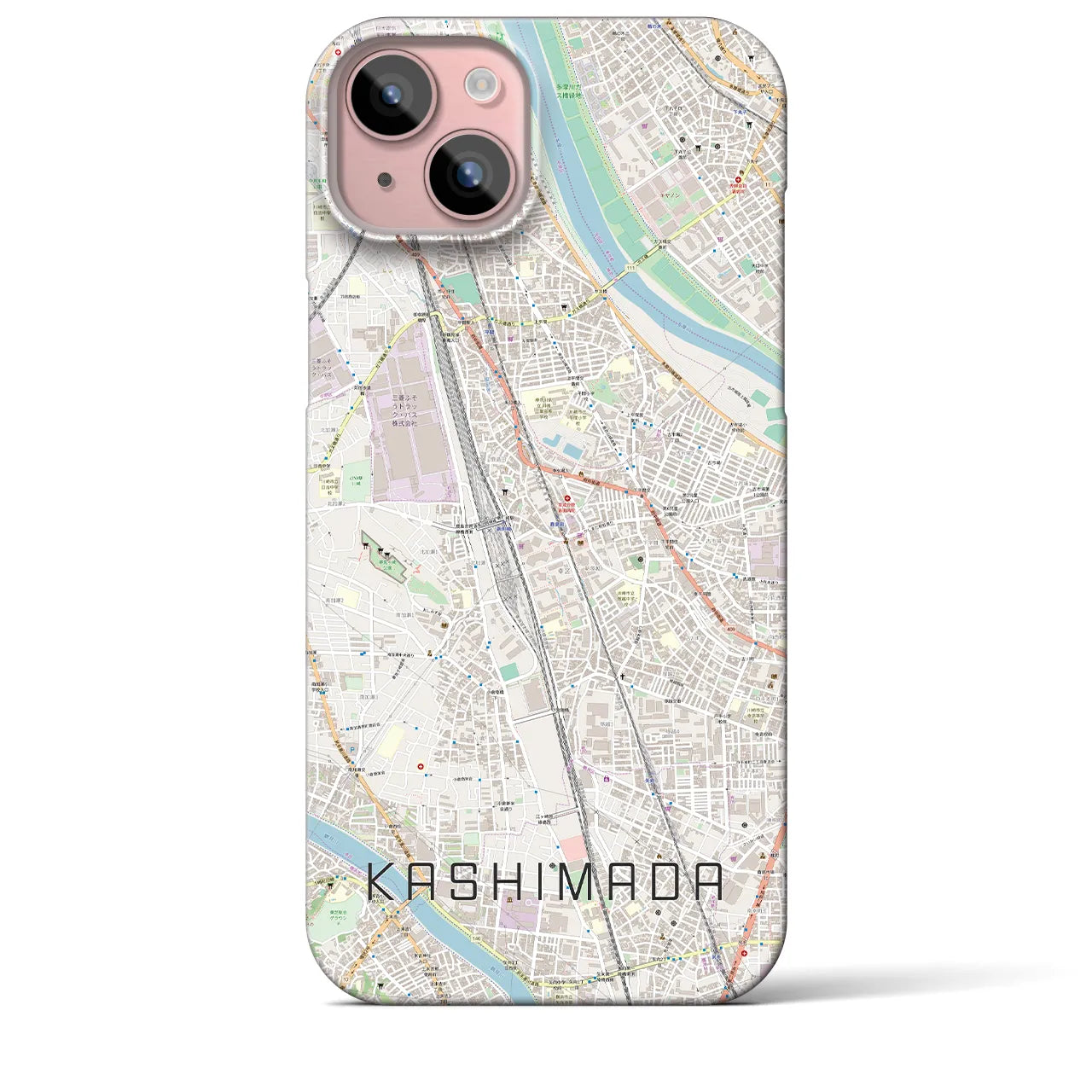 【鹿島田（神奈川県）】地図柄iPhoneケース（バックカバータイプ）
