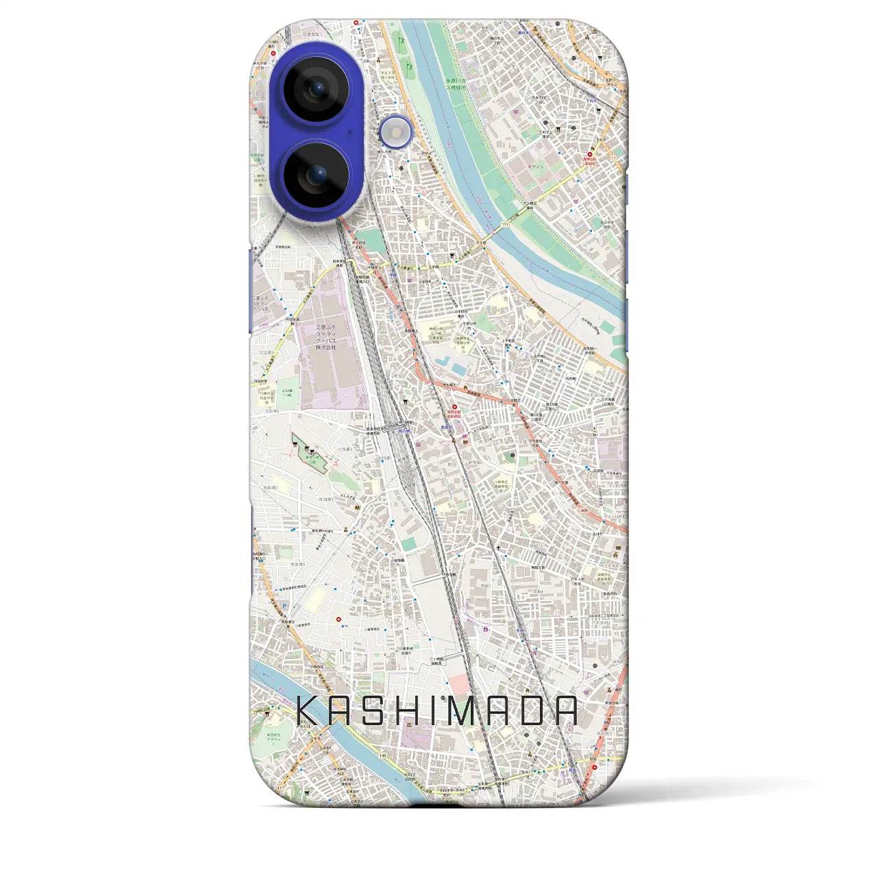 【鹿島田（神奈川県）】地図柄iPhoneケース（バックカバータイプ）