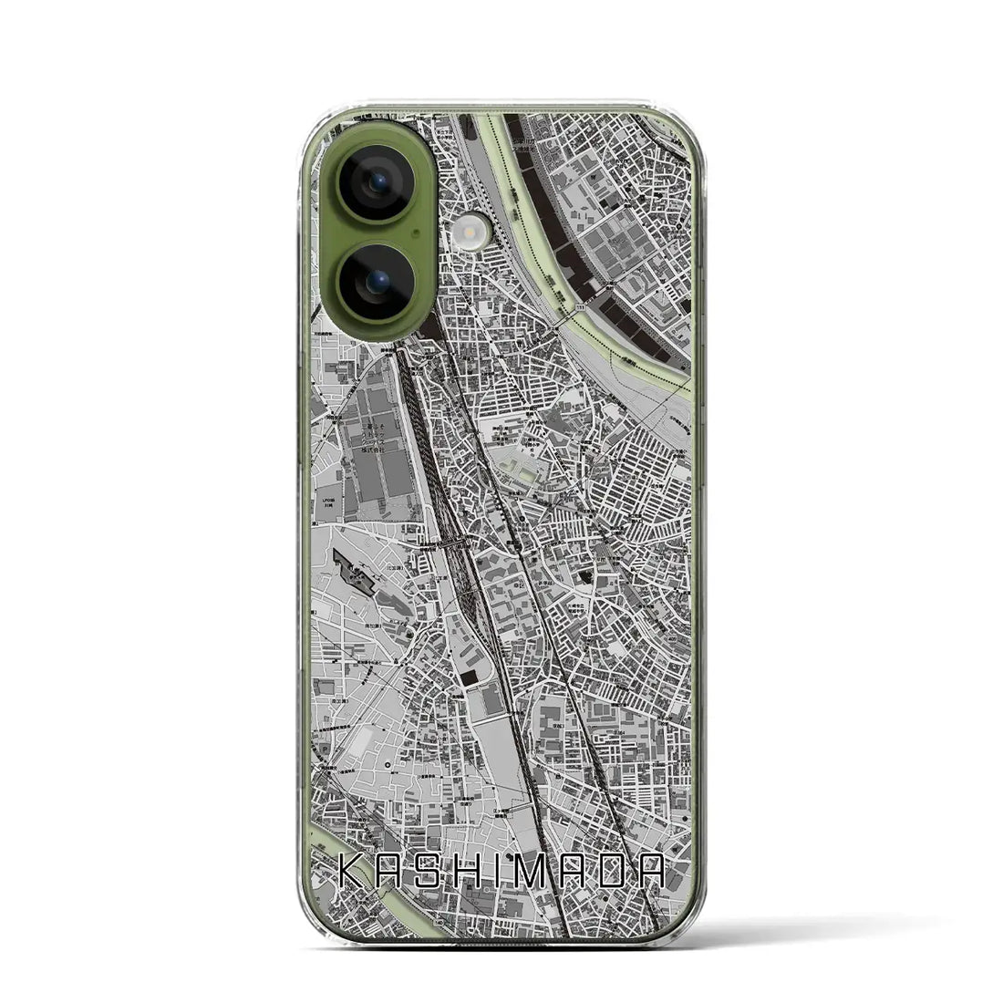 【鹿島田（神奈川県）】地図柄iPhoneケース（クリアタイプ）モノトーン・iPhone 17 Pro Max 用