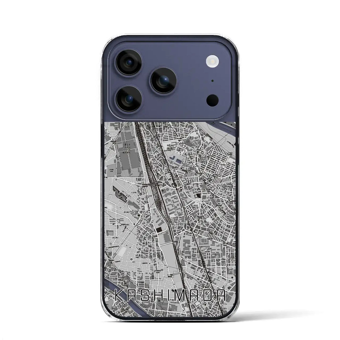 【鹿島田（神奈川県）】地図柄iPhoneケース（クリアタイプ）