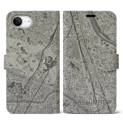 【鹿島田（神奈川県）】地図柄iPhoneケース（手帳タイプ）