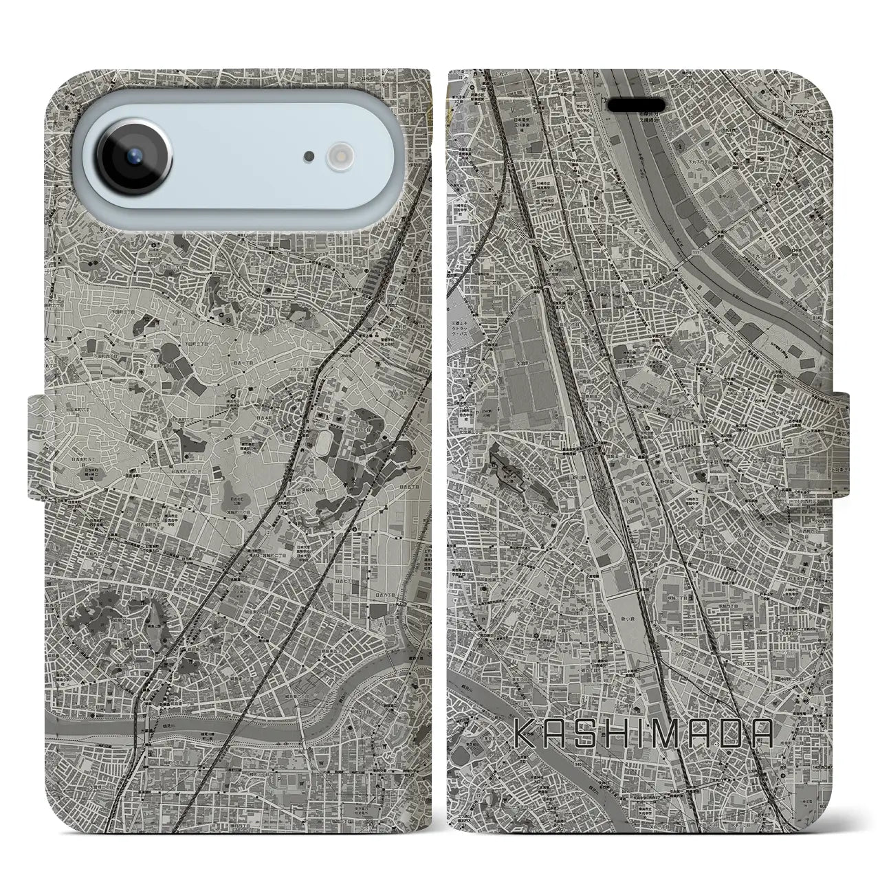 【鹿島田（神奈川県）】地図柄iPhoneケース（手帳タイプ）