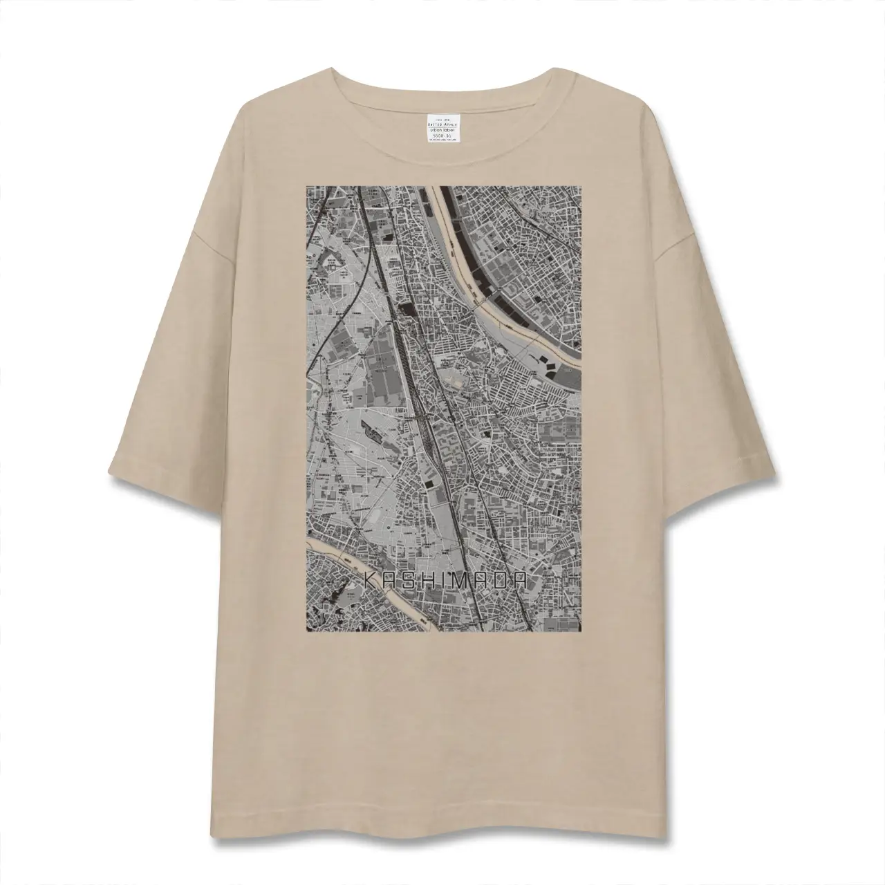 【鹿島田（神奈川県）】地図柄ビッグシルエットTシャツ