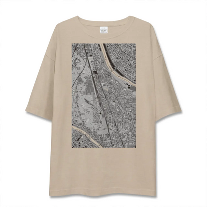 【鹿島田（神奈川県）】地図柄ビッグシルエットTシャツ