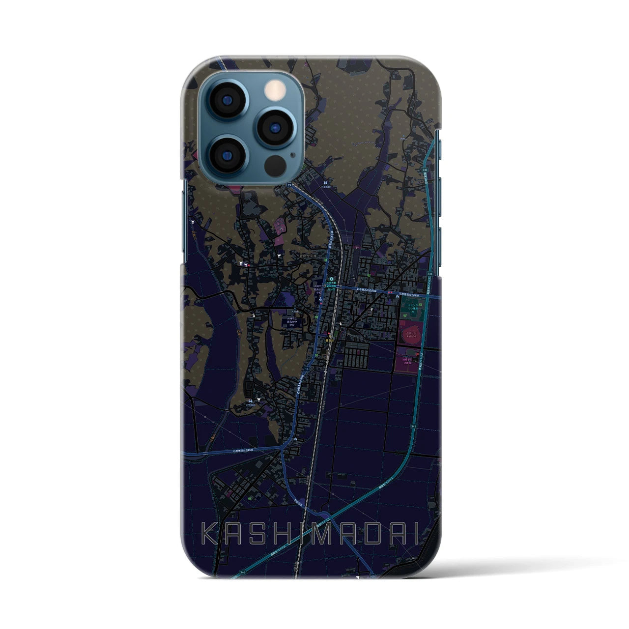 【鹿島台（宮城県）】地図柄iPhoneケース（バックカバータイプ）