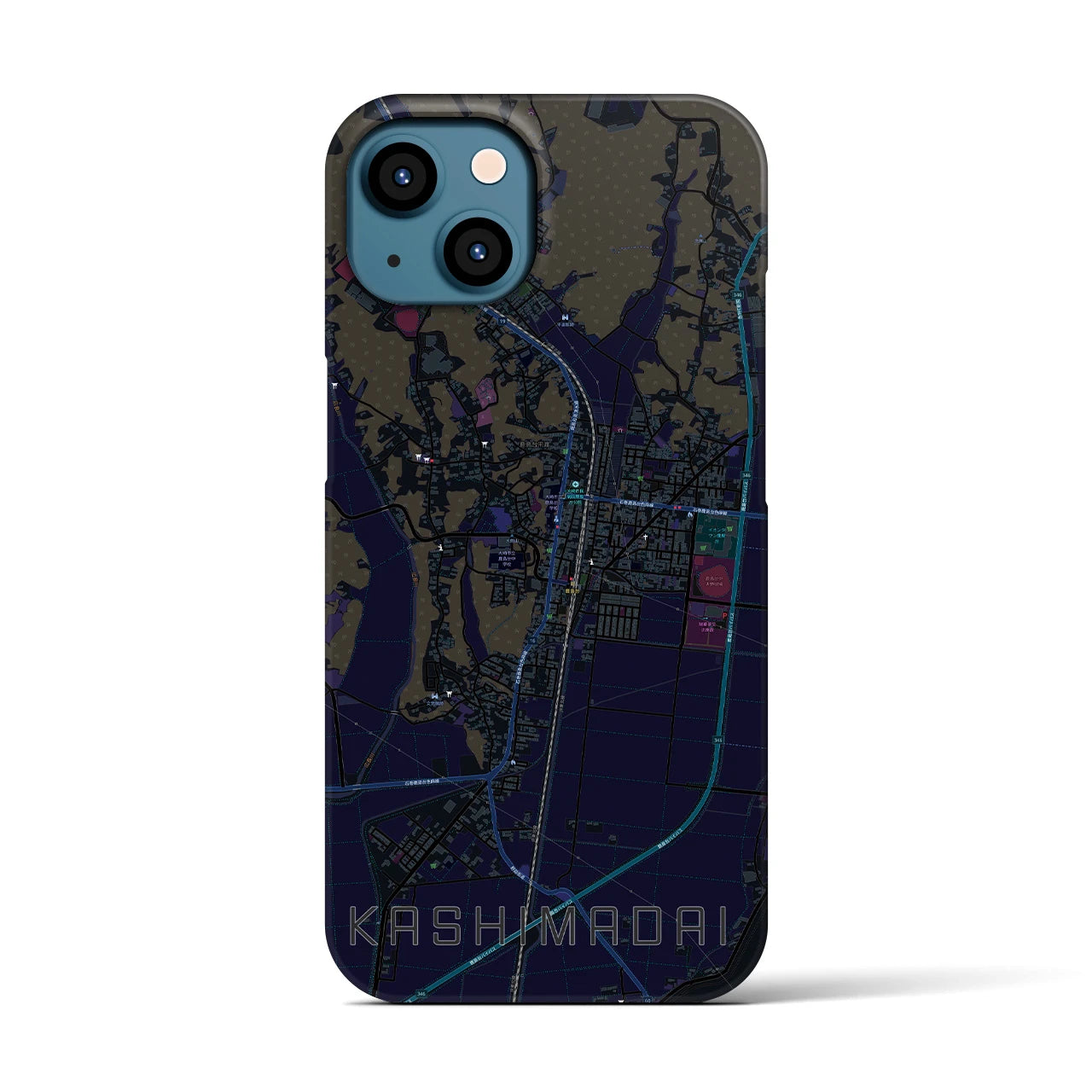 【鹿島台（宮城県）】地図柄iPhoneケース（バックカバータイプ）