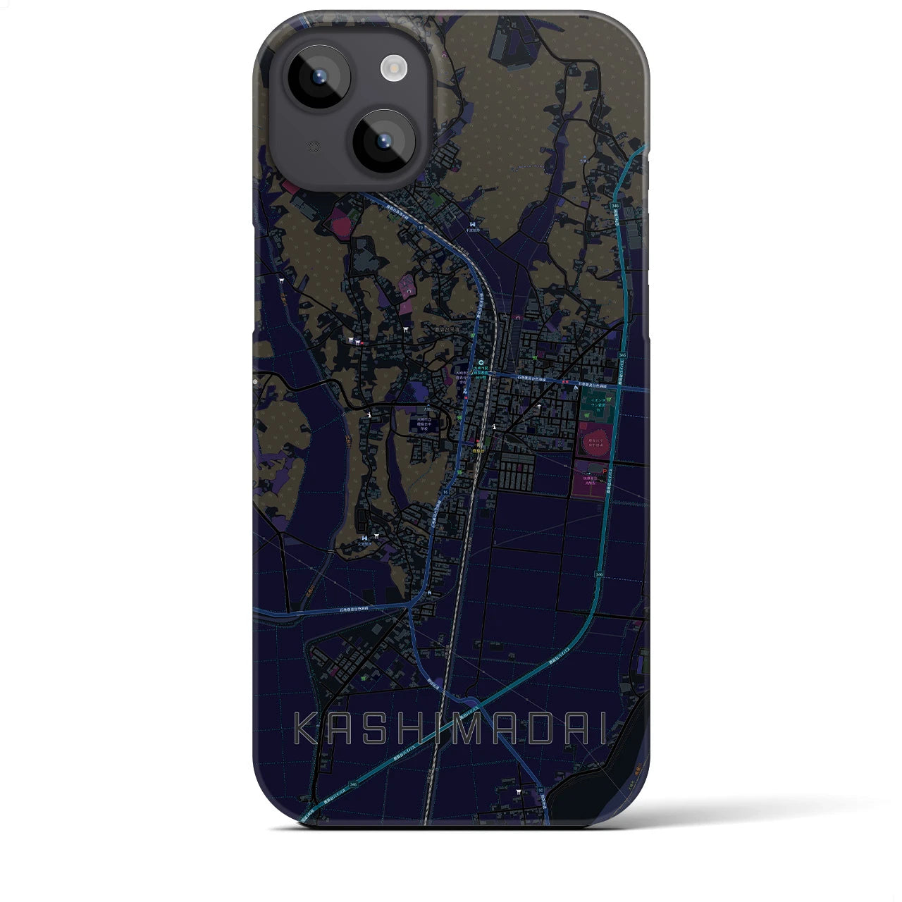 【鹿島台（宮城県）】地図柄iPhoneケース（バックカバータイプ）