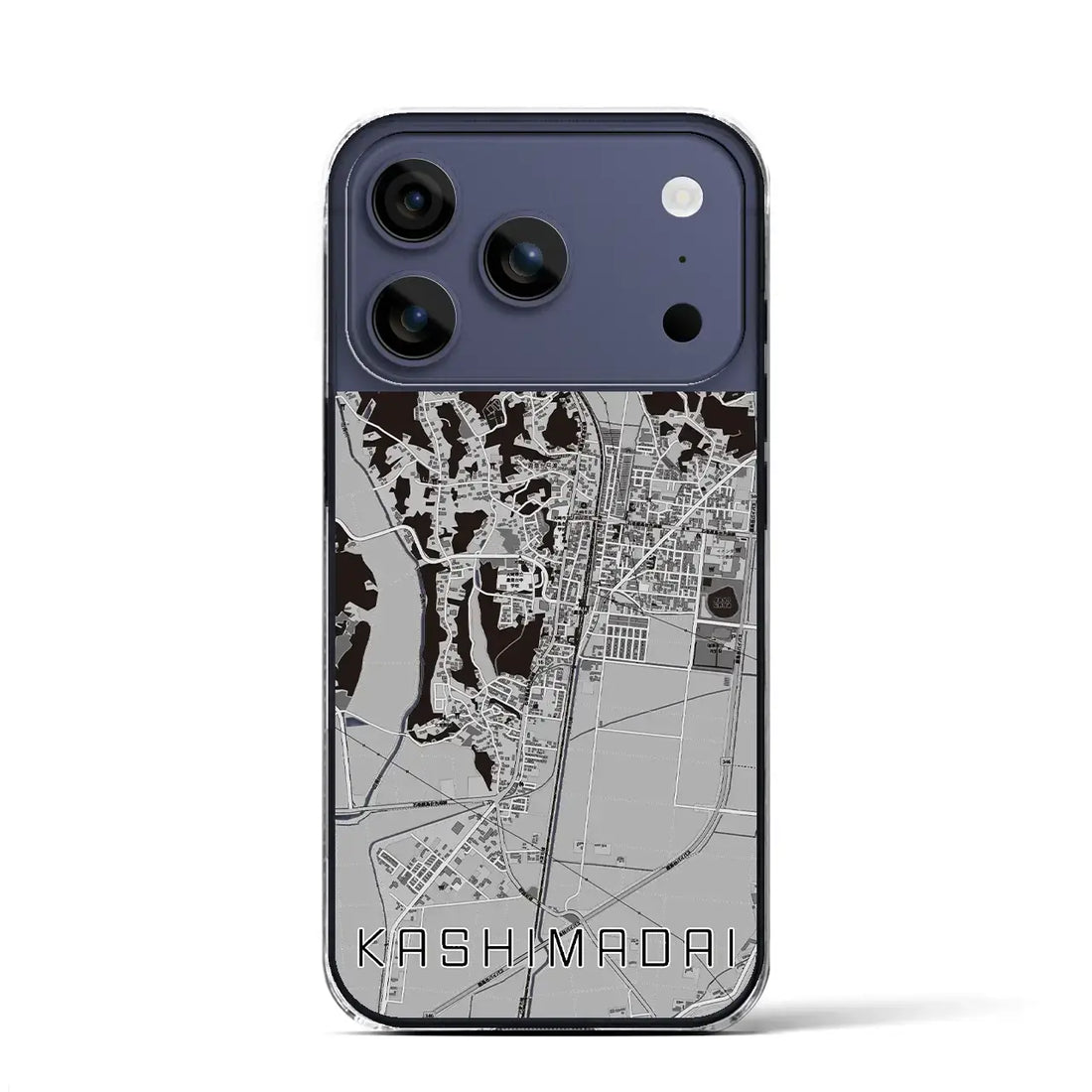 【鹿島台（宮城県）】地図柄iPhoneケース（クリアタイプ）モノトーン・iPhone 17 Pro Max 用