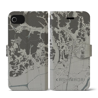 【鹿島台（宮城県）】地図柄iPhoneケース（手帳タイプ）モノトーン・iPhone SE（第3 / 第2世代） / 8 / 7 / 6s / 6 用