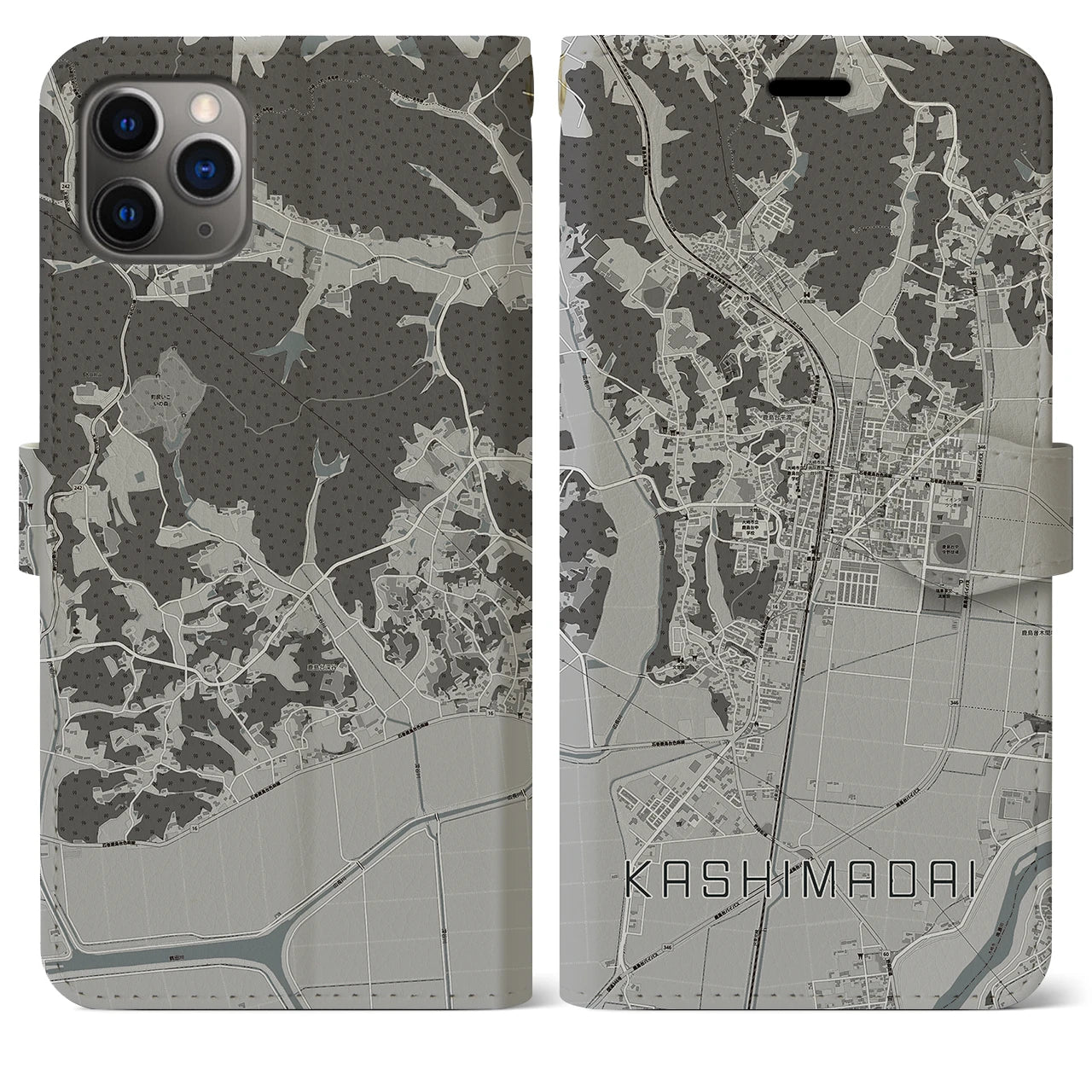 【鹿島台（宮城県）】地図柄iPhoneケース（手帳タイプ）