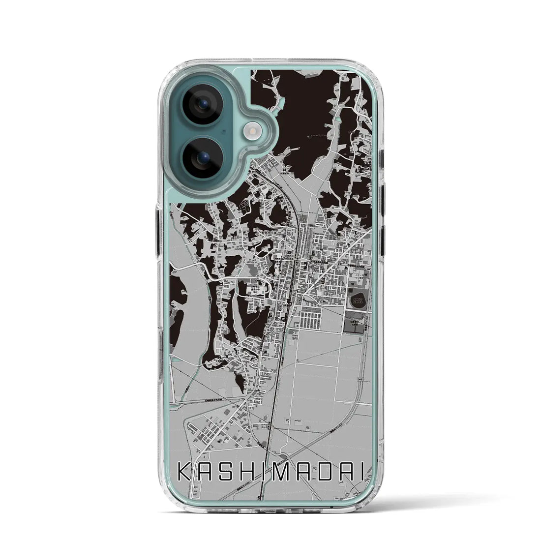 【鹿島台(宮城県)】地図柄iPhoneケース(MagSafeタイプ)モノトーン・iPhone 16 Pro 用