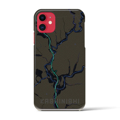 【樫西（岡山県）】地図柄iPhoneケース（バックカバータイプ）