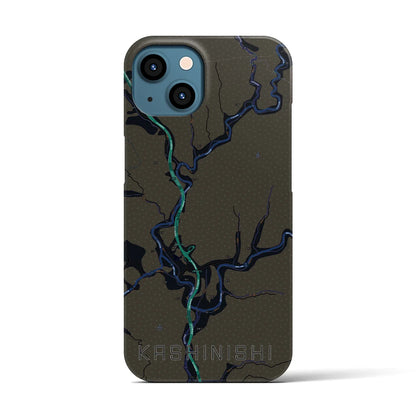 【樫西（岡山県）】地図柄iPhoneケース（バックカバータイプ）