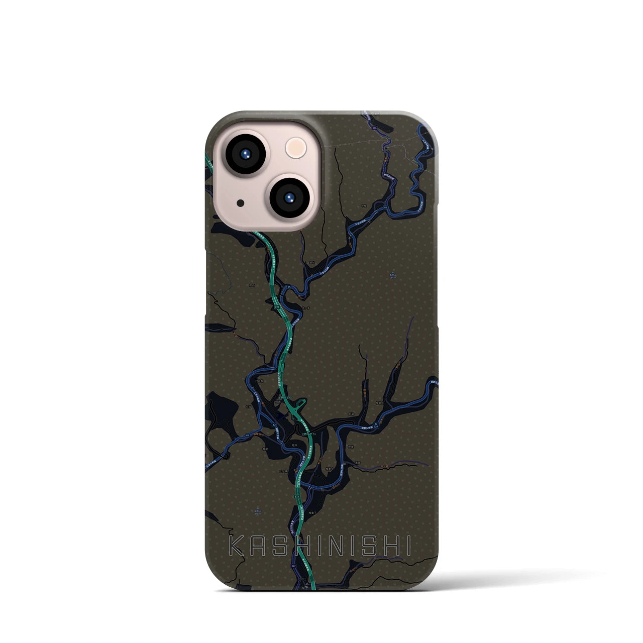 【樫西（岡山県）】地図柄iPhoneケース（バックカバータイプ）