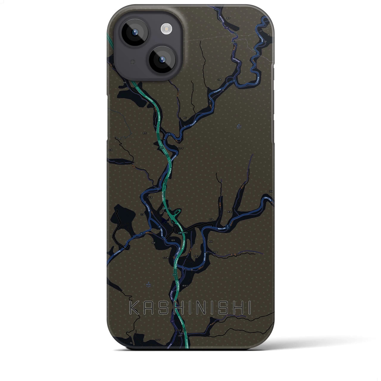 【樫西（岡山県）】地図柄iPhoneケース（バックカバータイプ）