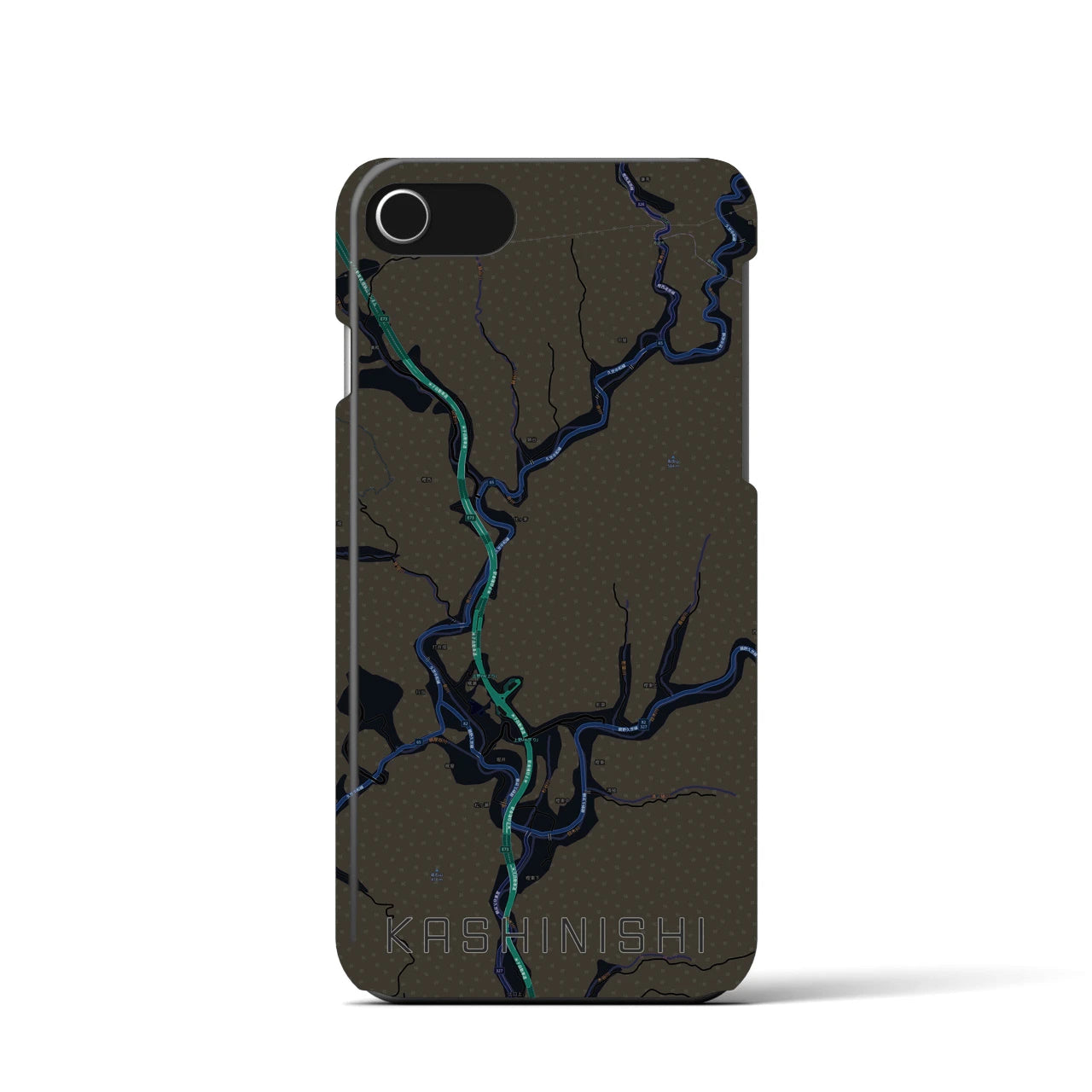 【樫西（岡山県）】地図柄iPhoneケース（バックカバータイプ）