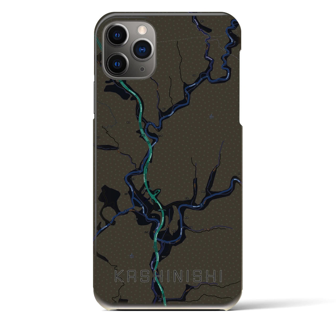 【樫西（岡山県）】地図柄iPhoneケース（バックカバータイプ）