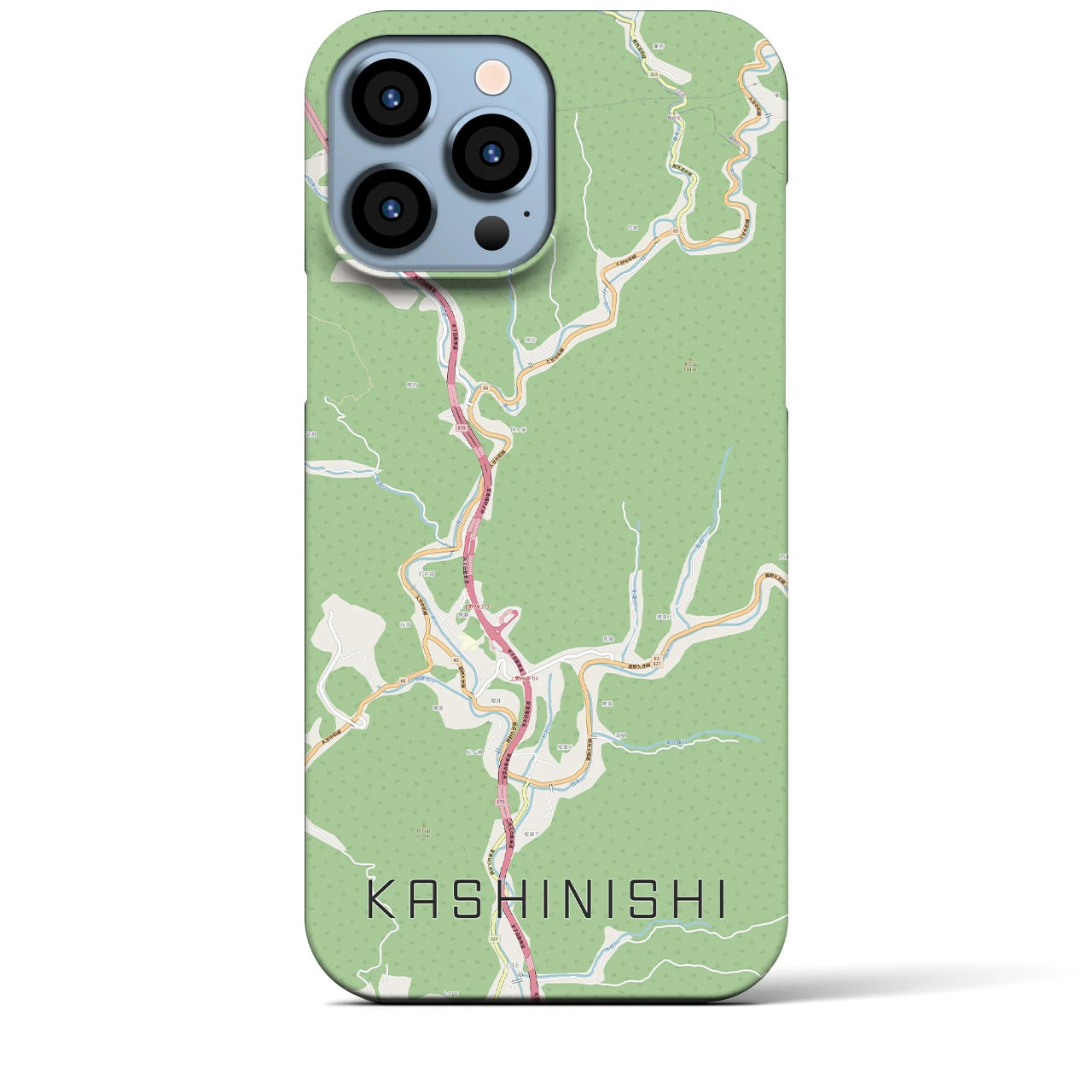 【樫西（岡山県）】地図柄iPhoneケース（バックカバータイプ）