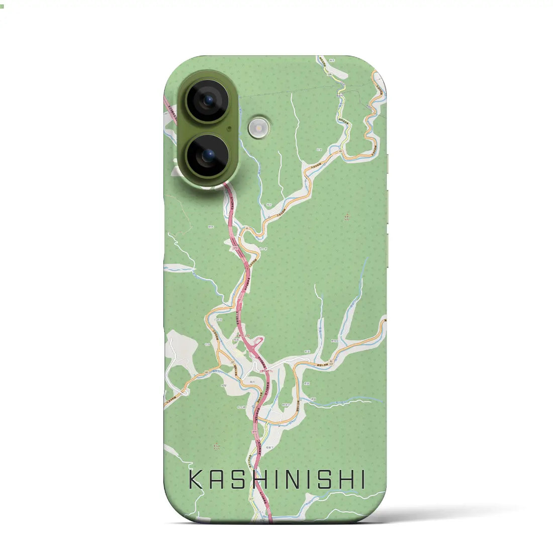 【樫西(岡山県)】地図柄iPhoneケース(バックカバータイプ)ブラック・iPhone 17 Pro Max 用
