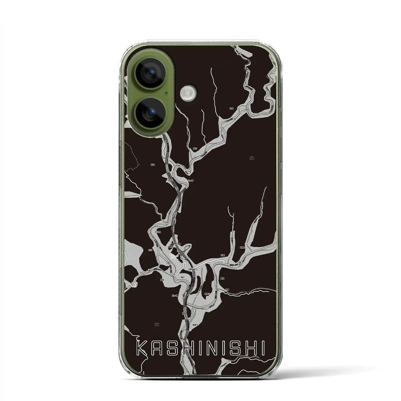 【樫西（岡山県）】地図柄iPhoneケース（クリアタイプ）