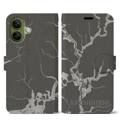 【樫西（岡山県）】地図柄iPhoneケース（手帳タイプ）