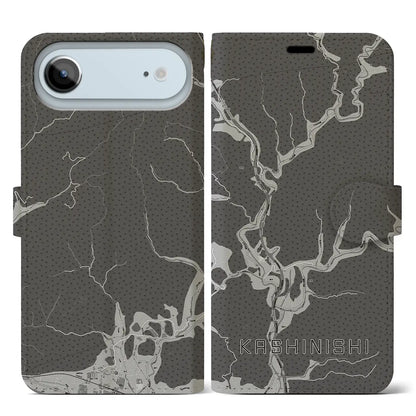 【樫西（岡山県）】地図柄iPhoneケース（手帳タイプ）