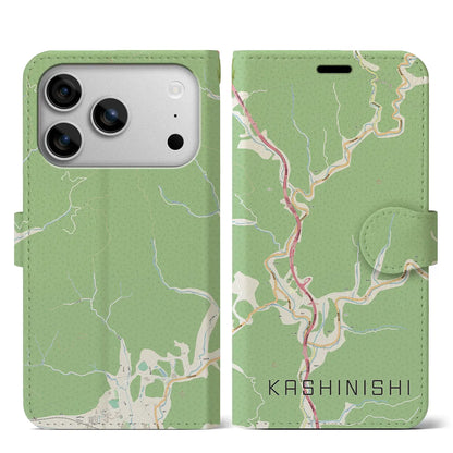 【樫西（岡山県）】地図柄iPhoneケース（手帳タイプ）