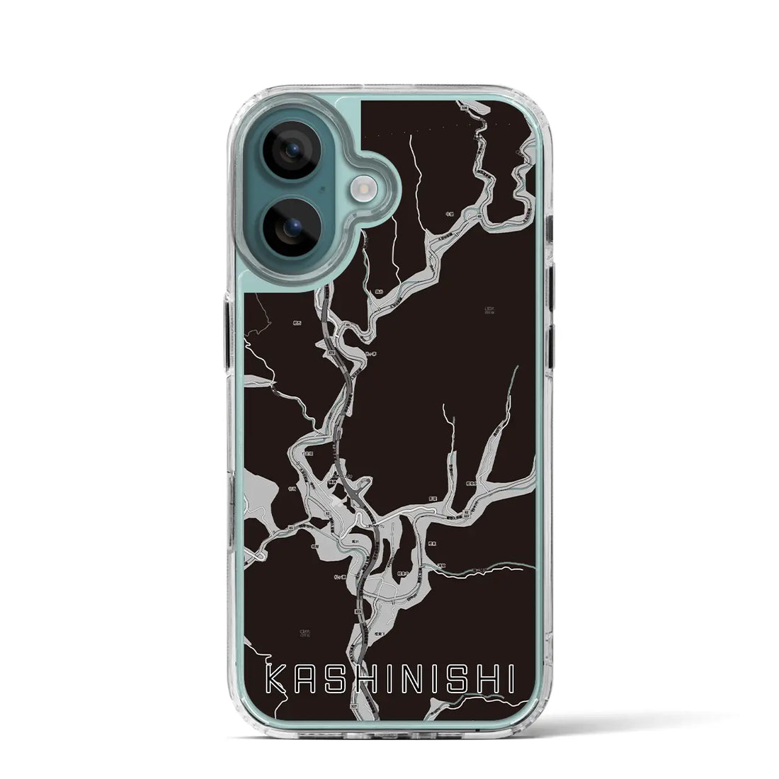 【樫西(岡山県)】地図柄iPhoneケース(MagSafeタイプ)モノトーン・iPhone 16 Pro 用