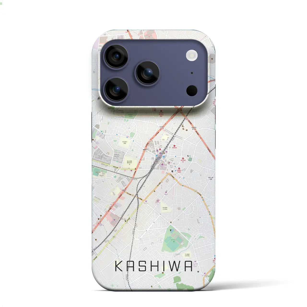 【柏（千葉県）】地図柄iPhoneケース（バックカバータイプ）