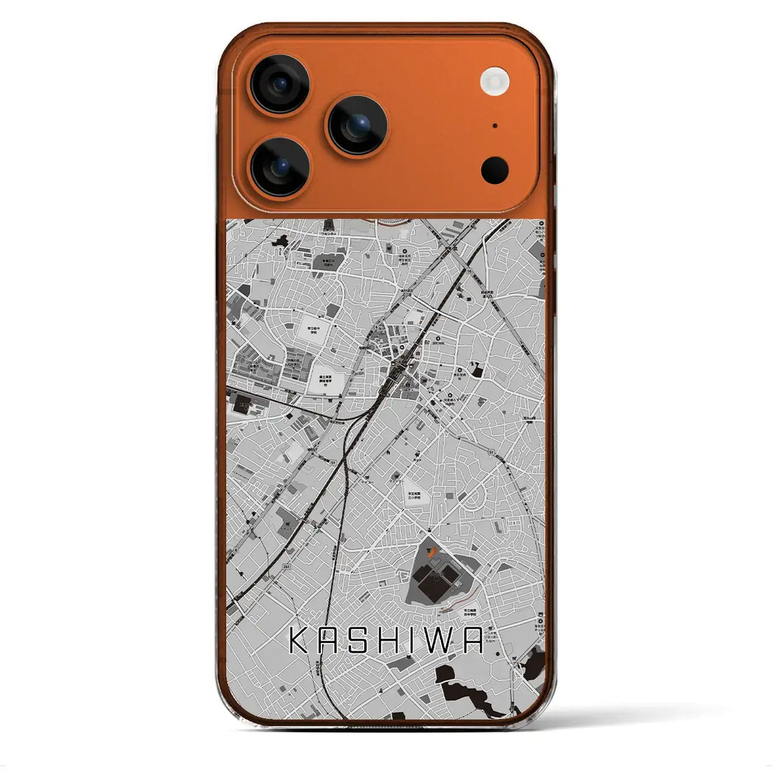 【柏(千葉県)】地図柄iPhoneケース(クリアタイプ)モノトーン・iPhone 17 Pro Max 用