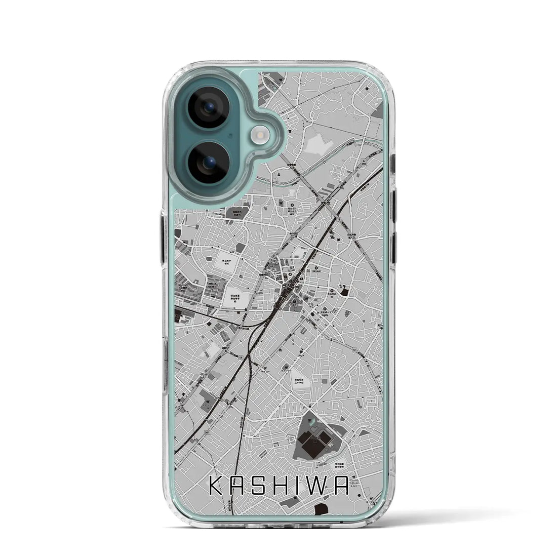 【柏(千葉県)】地図柄iPhoneケース(MagSafeタイプ)モノトーン・iPhone 16 Pro 用