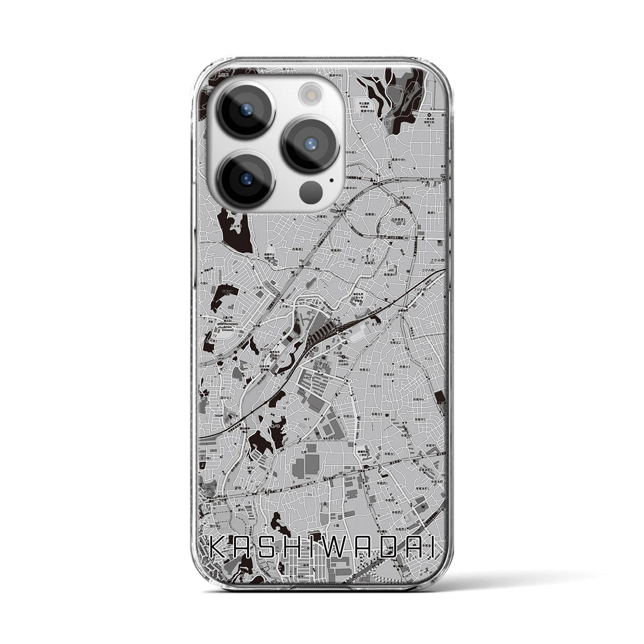 【かしわ台（神奈川県）】地図柄iPhoneケース（クリアタイプ）