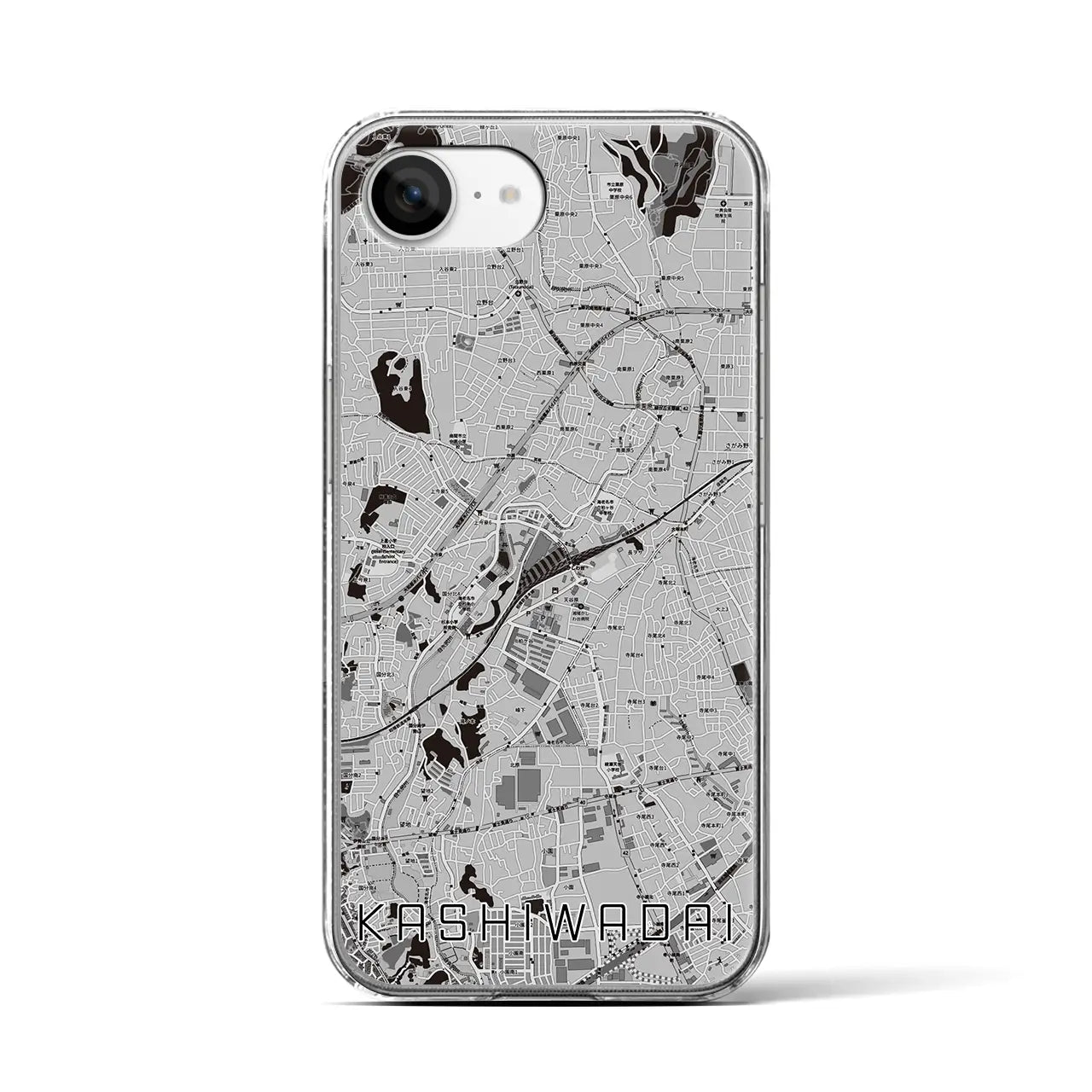 【かしわ台（神奈川県）】地図柄iPhoneケース（クリアタイプ）