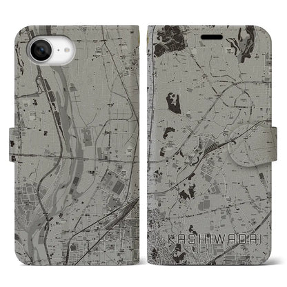 【かしわ台（神奈川県）】地図柄iPhoneケース（手帳タイプ）