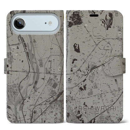 【かしわ台（神奈川県）】地図柄iPhoneケース（手帳タイプ）