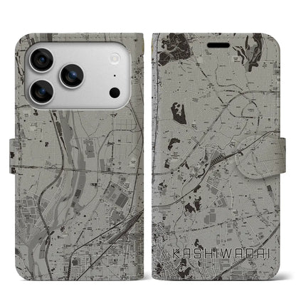 【かしわ台（神奈川県）】地図柄iPhoneケース（手帳タイプ）