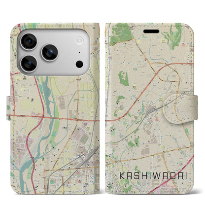 【かしわ台（神奈川県）】地図柄iPhoneケース（手帳タイプ）