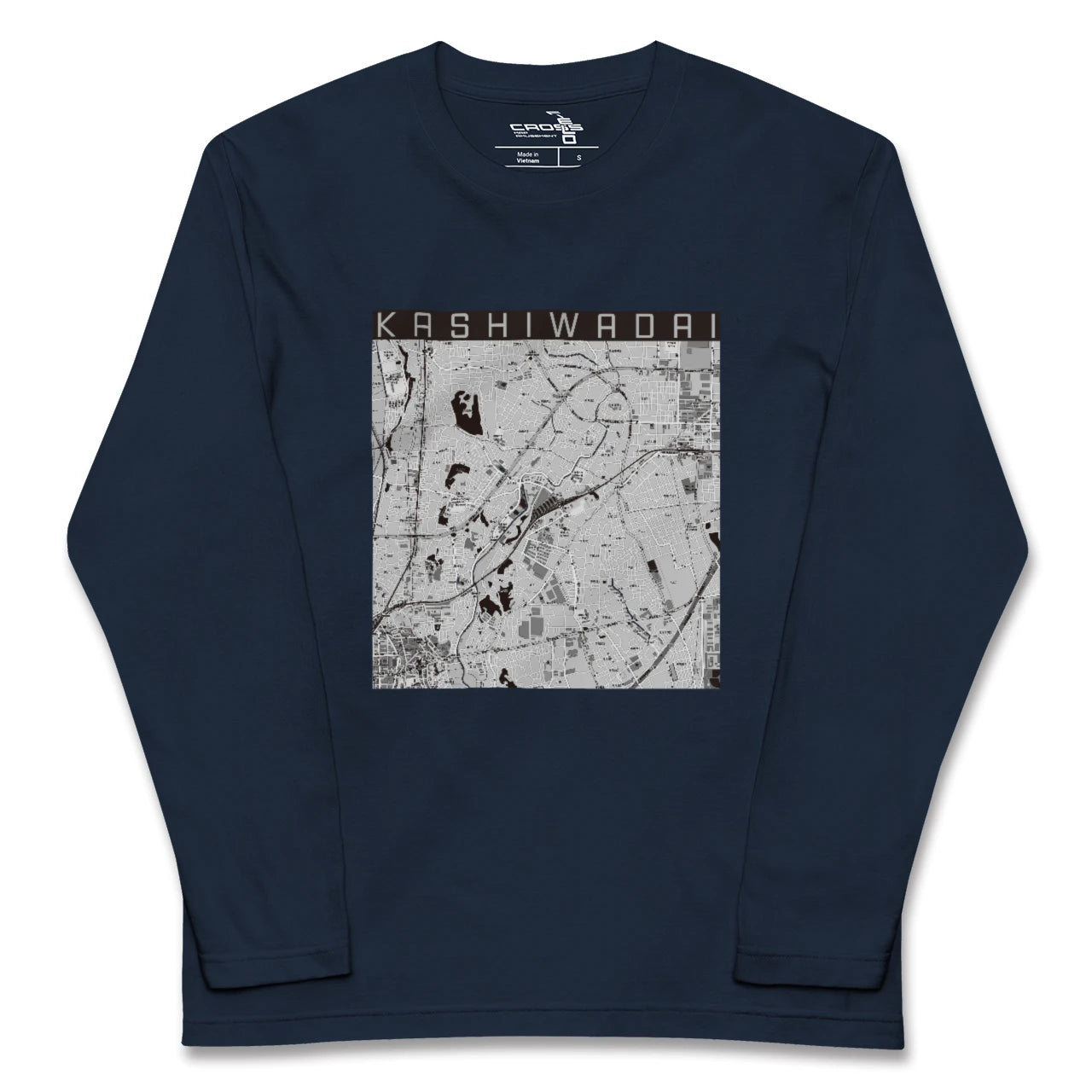 【かしわ台（神奈川県）】地図柄ロングスリーブTシャツ