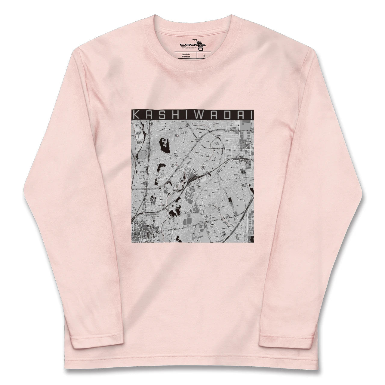 【かしわ台（神奈川県）】地図柄ロングスリーブTシャツ