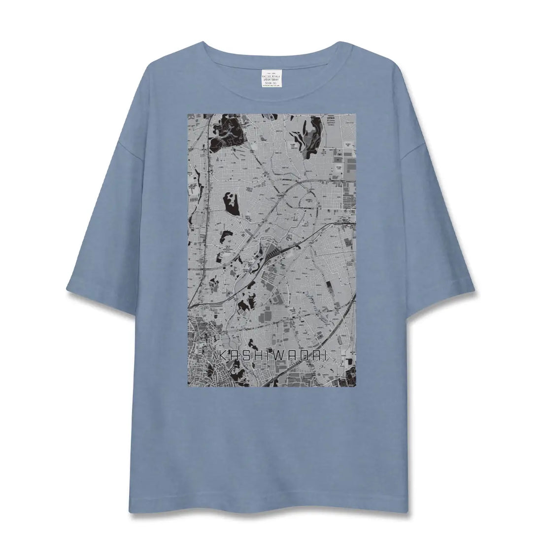 【かしわ台（神奈川県）】地図柄ビッグシルエットTシャツ