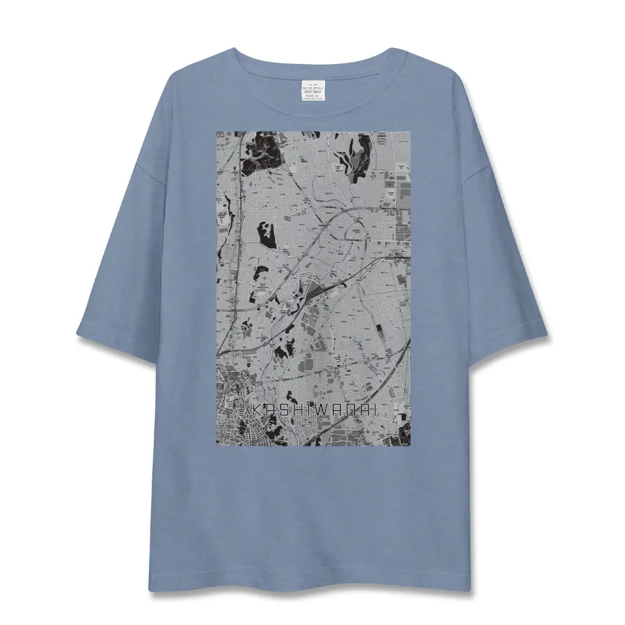 【かしわ台（神奈川県）】地図柄ビッグシルエットTシャツ