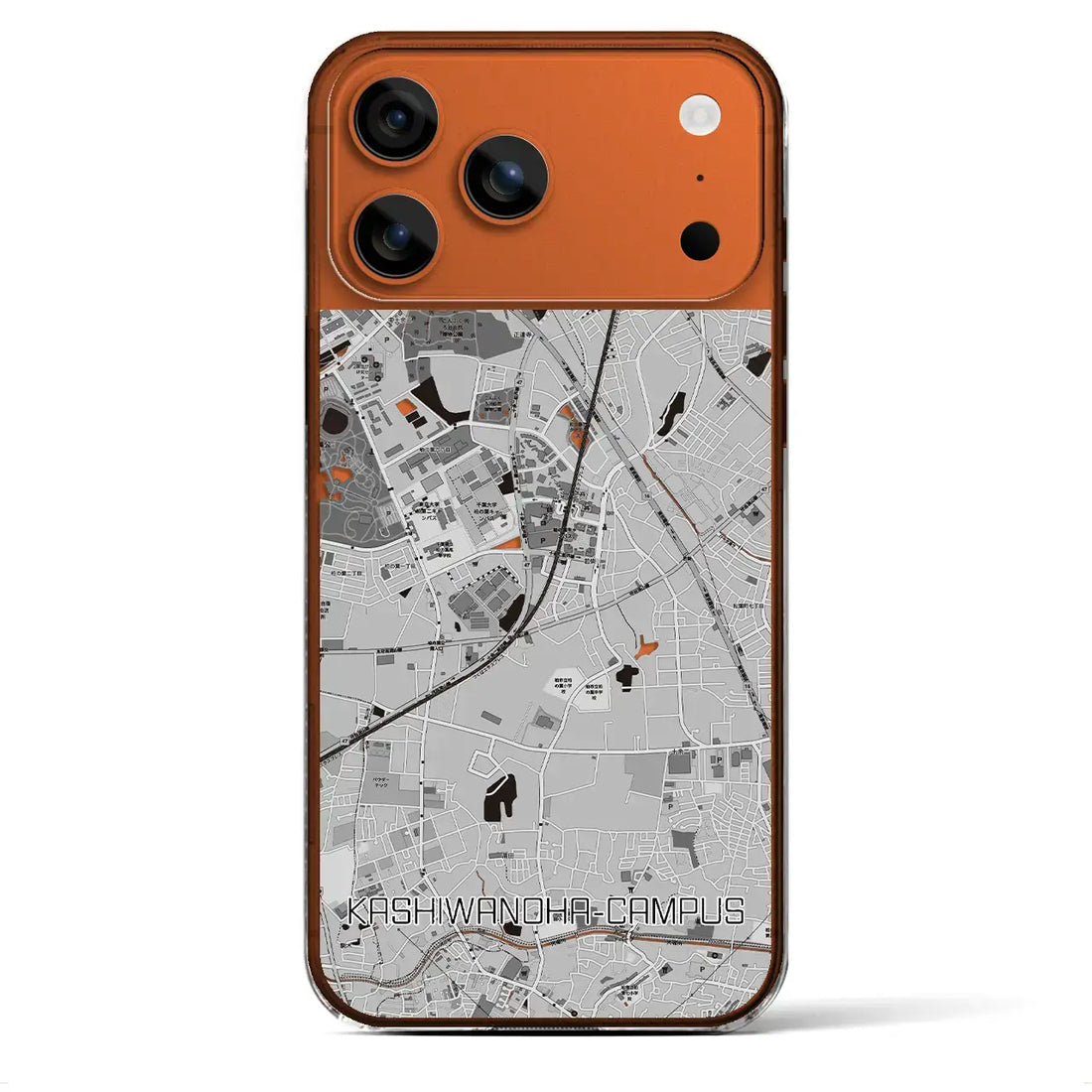 【柏の葉キャンパス（千葉県）】地図柄iPhoneケース（クリアタイプ）