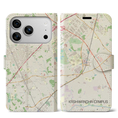 【柏の葉キャンパス（千葉県）】地図柄iPhoneケース（手帳タイプ）