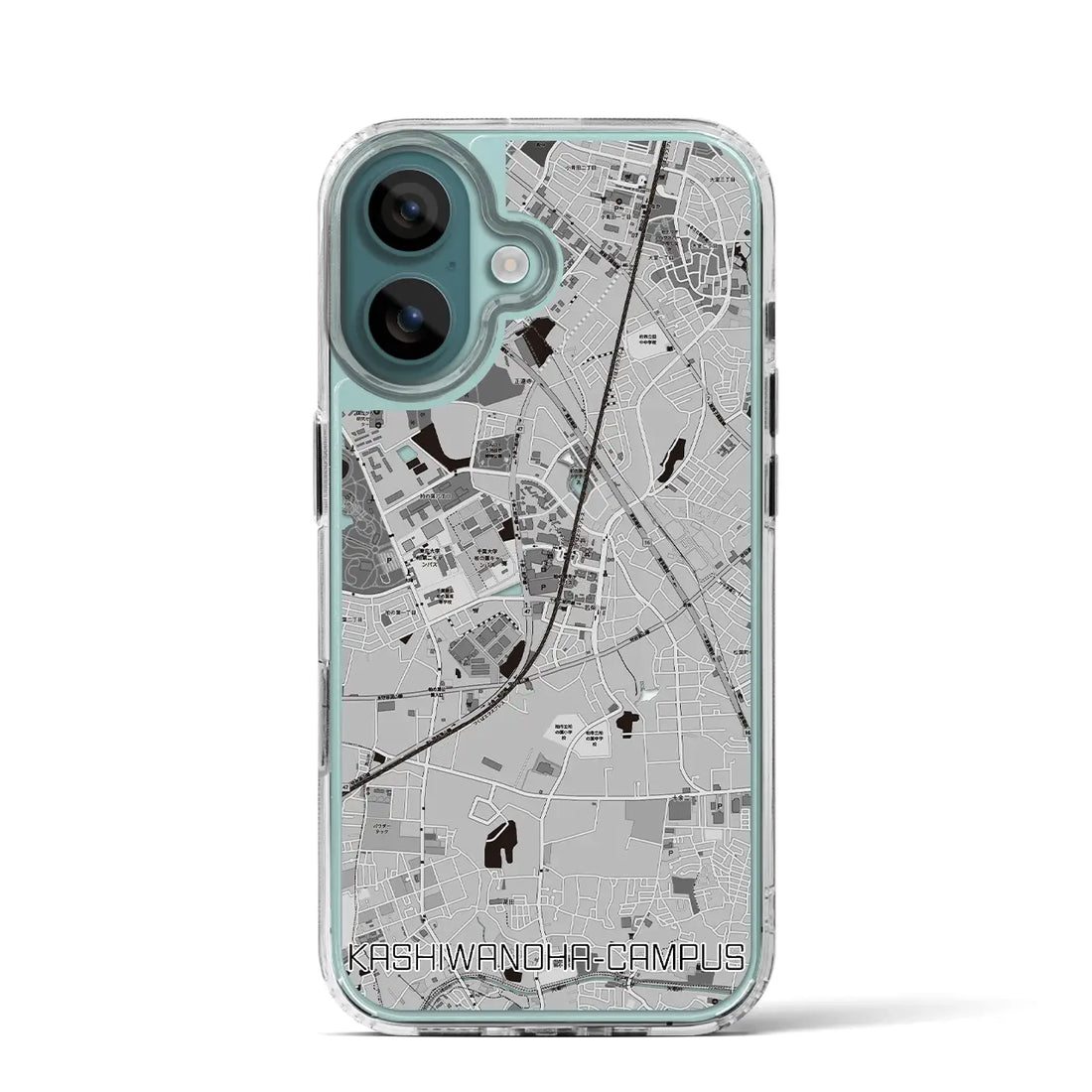 【柏の葉キャンパス（千葉県）】地図柄iPhoneケース（MagSafeタイプ）モノトーン・iPhone 16 Pro 用